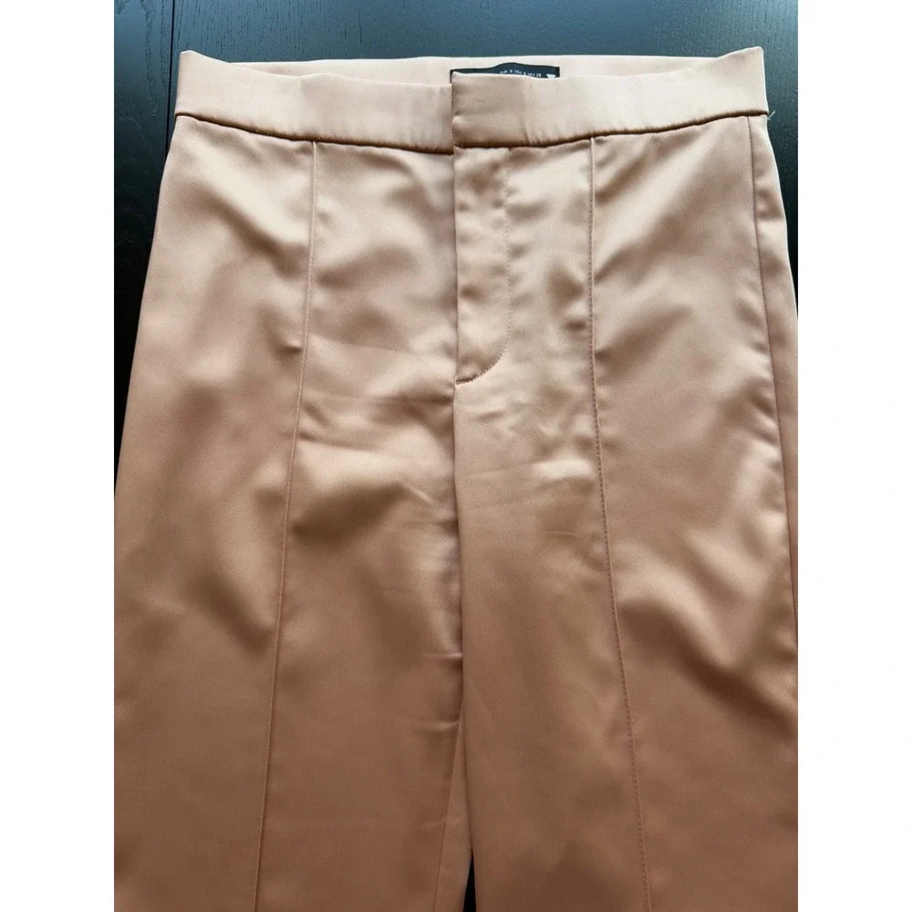 Zara Women's Blush Pink Flared Trousers - Picture 4 of 11